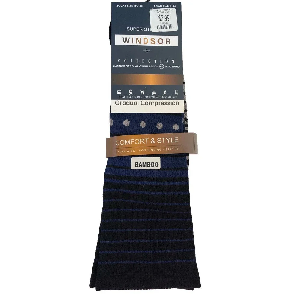 Windsor Ladies Socks L 10-13 Gradual Compression Patriotic Blue 15/20 MMHG 20